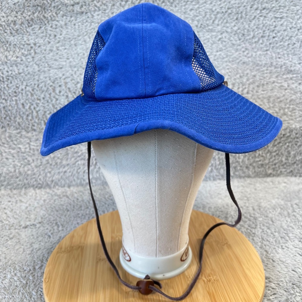 Duluth Trading Co Mens Royal Blue Mesh Sun Hat Wide Brim Adjustable Large